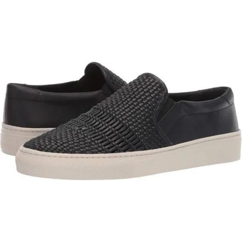 Via Spiga Woven Leather Slip-on Sneakers